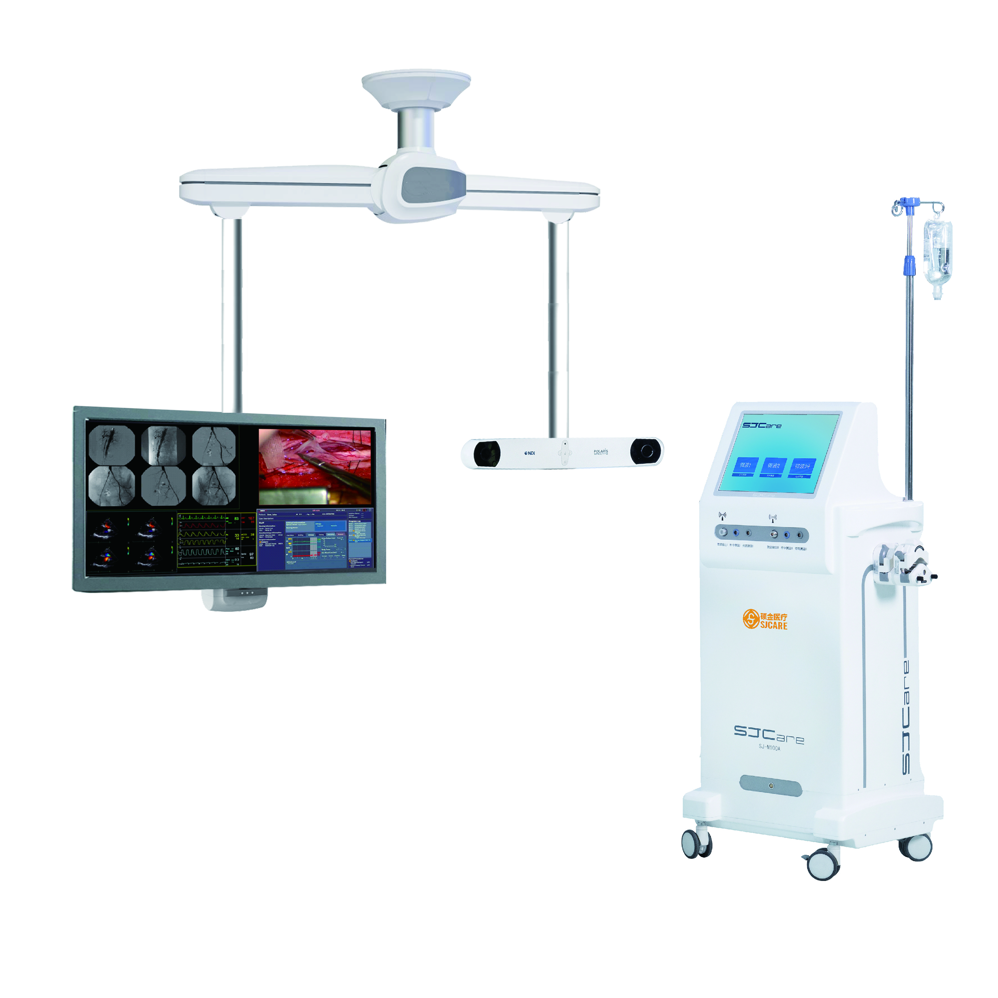 Precise navigation magnetic compatible microwave therapy system